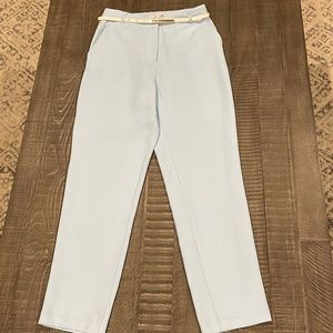 Mustard Seed baby blue straight leg trouser pants with belt